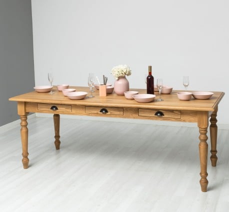 Masa dining 210x90cm, blat stejar de la Studio Szel PS45 - Culoare_P001 - CERUIT
