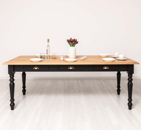 Masa dining 210x90cm, blat stejar de la Studio Szel PS45-210 - Culoare Top_P061 - Culoare Corp_P003 - DUBLU COLOR