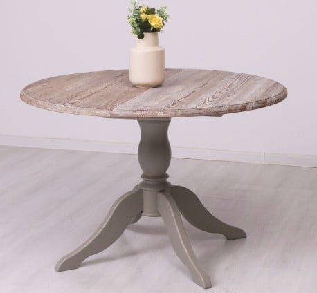 Masa cu picior central 120x120cm + 1 extensie de la Studio Szel PS228 - Culoare Top_P071 - Culoare Corp_P030A - DUBLU COLOR