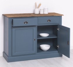 Bufet cu 2 usi, 2 sertare, BAS de la Studio Szel PS264BAS - Culoare Top_P064 - Culoare Corp_P051 - DUBLU COLOR