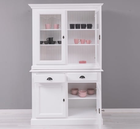 Bufet cu 2 usi, 2 sertare BAS + 2 usi sticla SUP de la Studio Szel PS264BAS+SUP - Culoare_P004 - VOPSIT