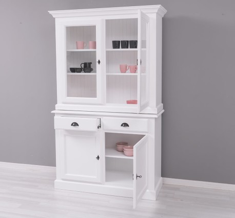 Bufet cu 2 usi, 2 sertare BAS + 2 usi sticla SUP de la Studio Szel PS264BAS+SUP - Culoare_P004 - VOPSIT