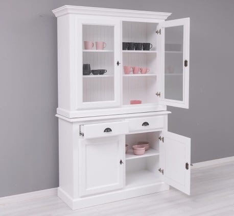 Bufet cu 2 usi, 2 sertare BAS + 2 usi sticla SUP de la Studio Szel PS264BAS+SUP - Culoare_P004 - VOPSIT