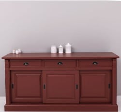 Bufet cu  3 usi glisante pline, 3 sertare, BAS de la Studio Szel PS727BAS - Culoare Ext._P029 / Culoare Int._P004 - DUBLU COLOR