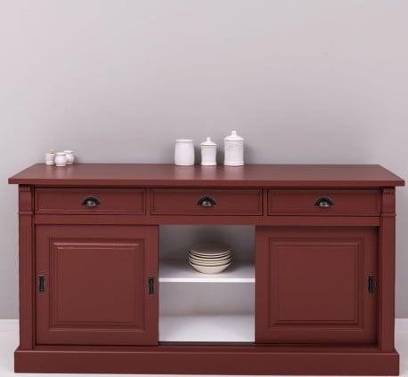Bufet cu  3 usi glisante pline, 3 sertare, BAS de la Studio Szel PS727BAS - Culoare Ext._P029 / Culoare Int._P004 - DUBLU COLOR