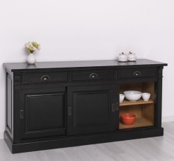 Bufet cu  3 usi glisante pline, 3 sertare, BAS de la Studio Szel PS727BAS - Culoare Ext._P150 / Culoare Int._P002 - DUBLU COLOR