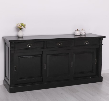 Bufet cu  3 usi glisante pline, 3 sertare, BAS de la Studio Szel PS727BAS - Culoare Ext._P150 / Culoare Int._P002 - DUBLU COLOR