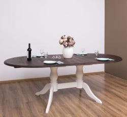 Masa ovala cu 2 picioare 160/230x120cm de la Studio Szel PS379 - Culoare TopP081 - Culoare Corp_P039 - DUBLU COLOR
