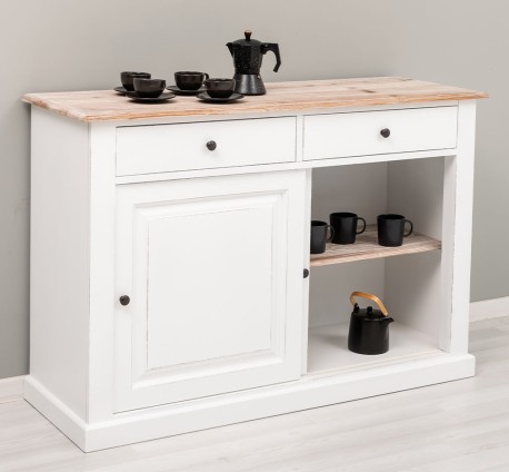Bufet cu 2 usi glisante, 2 sertare, BAS de la Studio Szel PS171 - Culoare Top_P071 - Culoare Corp_P088++P004A - DUBLU COLOR