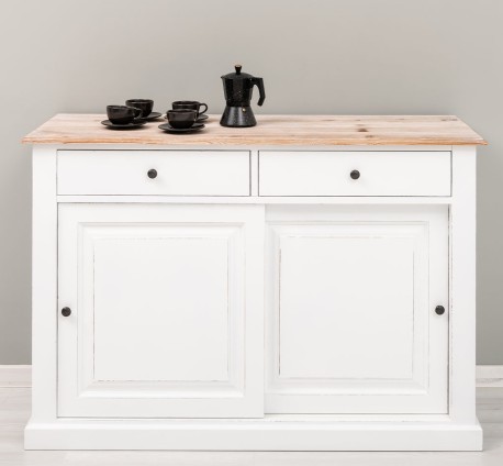 Bufet cu 2 usi glisante, 2 sertare, BAS de la Studio Szel PS171 - Culoare Top_P071 - Culoare Corp_P088++P004A - DUBLU COLOR