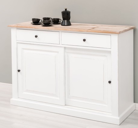 Bufet cu 2 usi glisante, 2 sertare, BAS de la Studio Szel PS171 - Culoare Top_P071 - Culoare Corp_P088++P004A - DUBLU COLOR