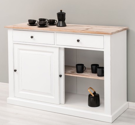 Bufet cu 2 usi glisante, 2 sertare, BAS de la Studio Szel PS171 - Culoare Top_P071 - Culoare Corp_P088++P004A - DUBLU COLOR