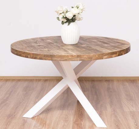 Masa rotunda cu picior XY de la Studio Szel PS677 - Culoare Top_P064 - Culoare Corp_P004 - DUBLU COLOR
