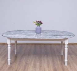 Masa ovala extensibila 180/220cm de la Studio Szel PS524 - Culoare Top_P065 - Culoare Corp_P015A - DUBLU COLOR