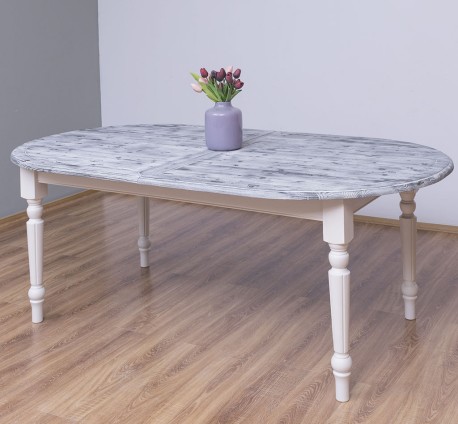 Masa ovala extensibila 180/220cm de la Studio Szel PS524 - Culoare Top_P065 - Culoare Corp_P015A - DUBLU COLOR