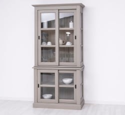 Vitrina cu 2 usi sticla glisante BAS + 2 usi mari sticla glisante SUP de la Studio Szel PS595BAS+SUP - Culoare_P025++P030A - 2 STRATURI DE CULORI ANTIHCIZAT