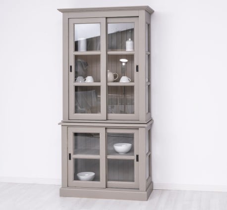 Vitrina cu 2 usi sticla glisante BAS + 2 usi mari sticla glisante SUP de la Studio Szel PS595BAS+SUP - Culoare_P025++P030A - 2 STRATURI DE CULORI ANTIHCIZAT