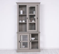 Vitrina cu 2 usi sticla glisante BAS + 2 usi mari sticla glisante SUP de la Studio Szel PS595BAS+SUP - Culoare_P025++P030A - 2 STRATURI DE CULORI ANTIHCIZAT