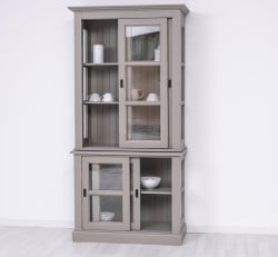 Vitrina cu 2 usi sticla glisante BAS + 2 usi mari sticla glisante SUP de la Studio Szel PS595BAS+SUP - Culoare_P025++P030A - 2 STRATURI DE CULORI ANTIHCIZAT
