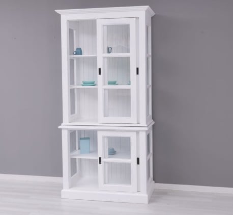 Vitrina cu 2 usi sticla glisante BAS + 2 usi mari sticla glisante SUP de la Studio Szel PS595BAS+SUP - Culoare_P030++P004A - 2 STRATURI DE CULORI ANTIHCIZAT