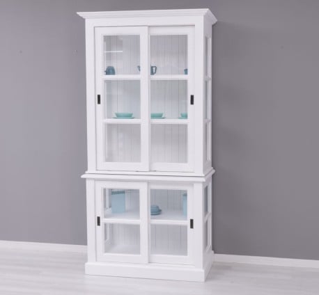Vitrina cu 2 usi sticla glisante BAS + 2 usi mari sticla glisante SUP de la Studio Szel PS595BAS+SUP - Culoare_P030++P004A - 2 STRATURI DE CULORI ANTIHCIZAT
