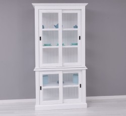 Vitrina cu 2 usi sticla glisante BAS + 2 usi mari sticla glisante SUP de la Studio Szel PS595BAS+SUP - Culoare_P030++P004A - 2 STRATURI DE CULORI ANTIHCIZAT