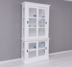 Vitrina cu 2 usi sticla glisante BAS + 2 usi mari sticla glisante SUP de la Studio Szel PS595BAS+SUP - Culoare_P030++P004A - 2 STRATURI DE CULORI ANTIHCIZAT