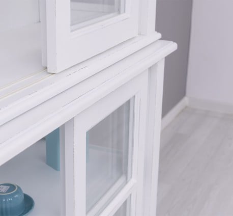 Vitrina cu 2 usi sticla glisante BAS + 2 usi mari sticla glisante SUP de la Studio Szel PS595BAS+SUP - Culoare_P030++P004A - 2 STRATURI DE CULORI ANTIHCIZAT