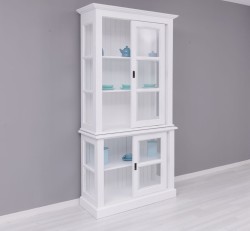Vitrina cu 2 usi sticla glisante BAS + 2 usi mari sticla glisante SUP de la Studio Szel PS595BAS+SUP - Culoare_P030++P004A - 2 STRATURI DE CULORI ANTIHCIZAT