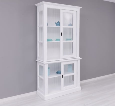 Vitrina cu 2 usi sticla glisante BAS + 2 usi mari sticla glisante SUP de la Studio Szel PS595BAS+SUP - Culoare_P030++P004A - 2 STRATURI DE CULORI ANTIHCIZAT