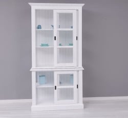 Vitrina cu 2 usi sticla glisante BAS + 2 usi mari sticla glisante SUP de la Studio Szel PS595BAS+SUP - Culoare_P030++P004A - 2 STRATURI DE CULORI ANTIHCIZAT