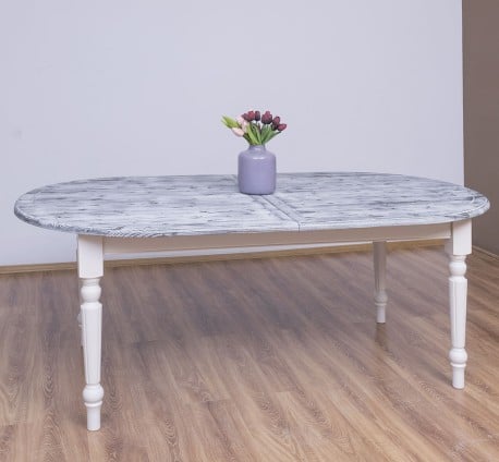Masa ovala extensibila 210/250cm de la Studio Szel PS524 - Culoare Top_P065 - Culoare Corp_P015A - DUBLU COLOR