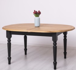 Masa ovala extensibila 160/200cm, blat stejar de la Studio Szel PS524 - Culoare Top_P061 - Culoare Corp_P003 - DUBLU COLOR