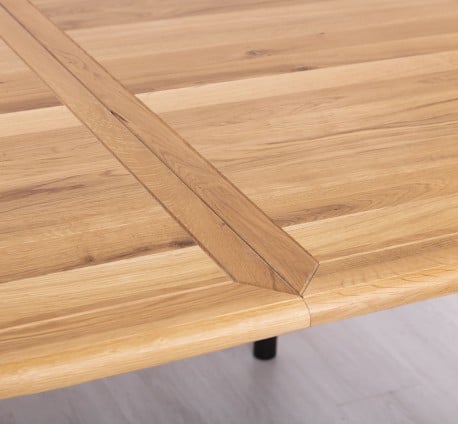 Masa ovala extensibila 160/200cm, blat stejar de la Studio Szel PS524 - Culoare Top_P061 - Culoare Corp_P003 - DUBLU COLOR
