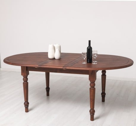 Masa ovala extensibila 180/220cm, blat stejar de la Studio Szel PS524 - Culoare_P081 - LACUIT & VOPSIT