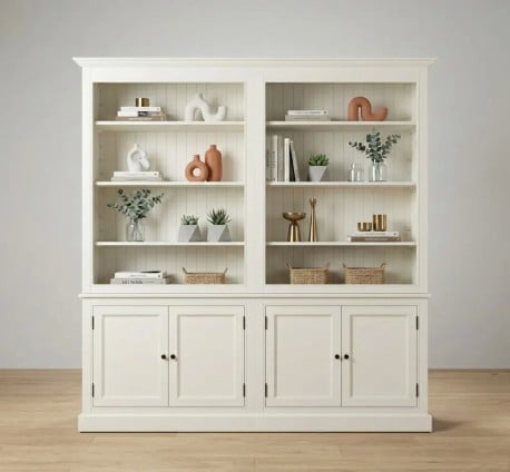 Bibliotecă mare cu dulap inferior cu uși de la Studio Szel – SPEC22438– Culoare P039– VOPSIT