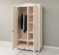 Dulap cu 2 uși cu rafturi reglabile și bară pentru umerașe de la Studio Szel – SPEC21650 – Culoare P025 – VOPSIT