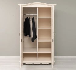 Dulap cu 2 uși cu rafturi reglabile și bară pentru umerașe de la Studio Szel – SPEC21650 – Culoare P025 – VOPSIT