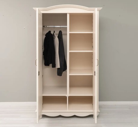 Dulap cu 2 uși cu rafturi reglabile și bară pentru umerașe de la Studio Szel – SPEC21650 – Culoare P025 – VOPSIT