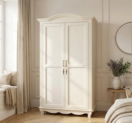 Dulap cu 2 uși cu rafturi reglabile și bară pentru umerașe de la Studio Szel – SPEC21650 – Culoare P025 – VOPSIT
