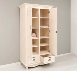 Dulap cu 2 uși din lemn masiv de brad, cu 2 sertare de la Studio Szel – SPEC21663 – Culoare P025– VOPSIT