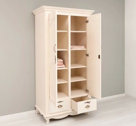 Dulap cu 2 uși din lemn masiv de brad, cu 2 sertare de la Studio Szel – SPEC21663 – Culoare P025– VOPSIT