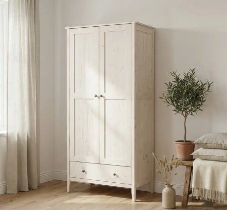 Dulap 2 usi din lemn masiv de pin, cu sertar de la Studio Szel - SPEC20450 – Culoare P095 – LACUIT&VOPSIT