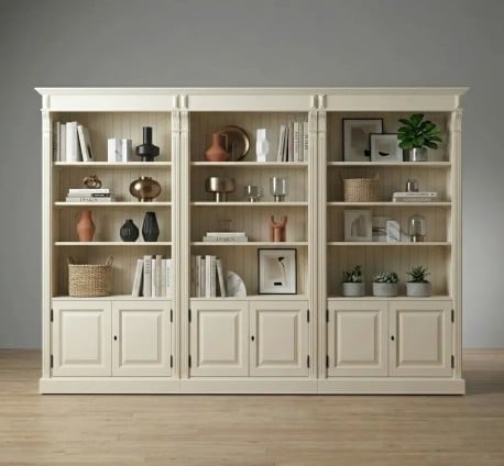 Bibliotecă Directoire cu depozitare inferioară cu uși de la Studio Szel – SPEC22467– Culoare P015- VOPSIT