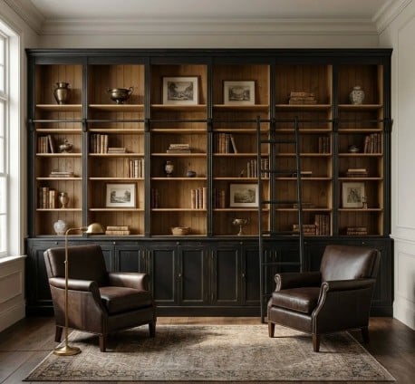 Bibliotecă cu 12 uși, poliță glisantă și rafturi reglabile de la Studio Szel – SPEC22372– Culoare Ext._P003A / Culoare Int._P002 - DUBLU COLOR