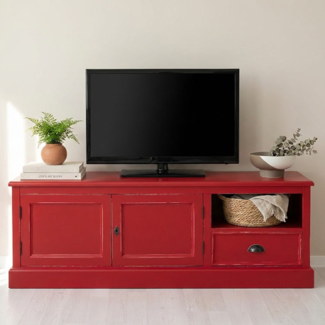 Comoda TV cu 2 usi, 1 sertar de la Studio Szel PS101 - Culoare_P047A - VOPSIT ANTICHIZAT