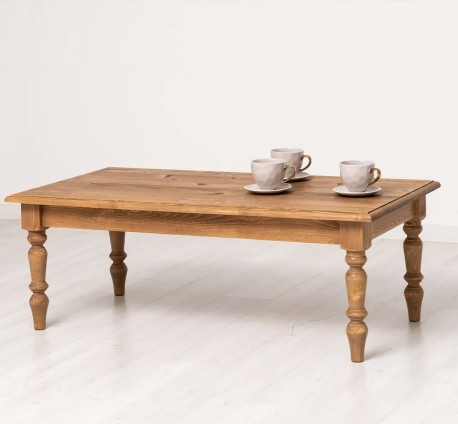 Masuta de cafea cu picioare strunjite, blat stejar de la Studio Szel PS713 - Culoare_P002 - DUBLU COLOR