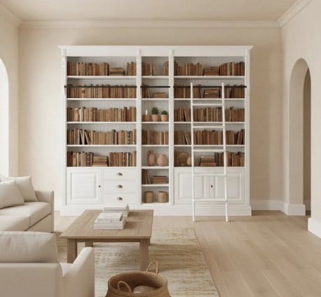 Bibliotecă clasică cu scară - SPEC22275 - Culoare - P004 - VOPSIT