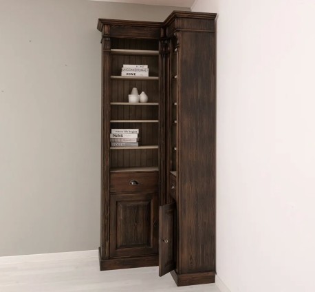 Bibliotecă de colț clasică, cu polițe reglabile de la StudioSzel - SPEC22281 - Culoare - P085 - PERIAT ADANC