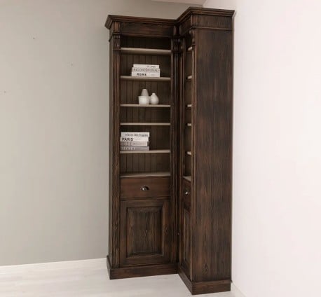 Bibliotecă de colț clasică, cu polițe reglabile de la StudioSzel - SPEC22281 - Culoare - P085 - PERIAT ADANC